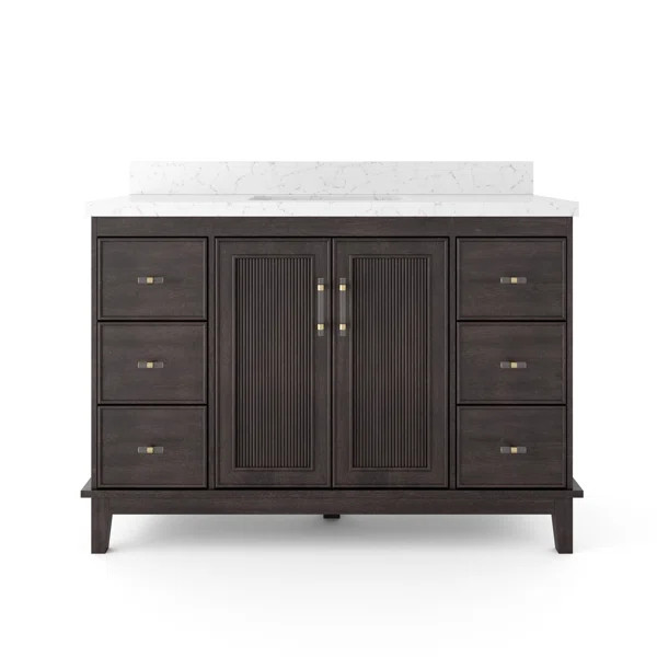 48'' Free Standing Single Bathroom Vanity with Engineered Quartz Top | Wayfair North America