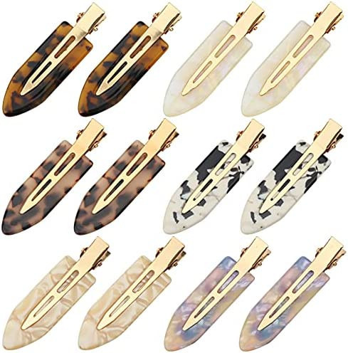 Amazon.com : Magicsky 10PCS No Bend Hair Clips for Styling, Acrylic Resin Flat Clip, No Crease Cu... | Amazon (US)