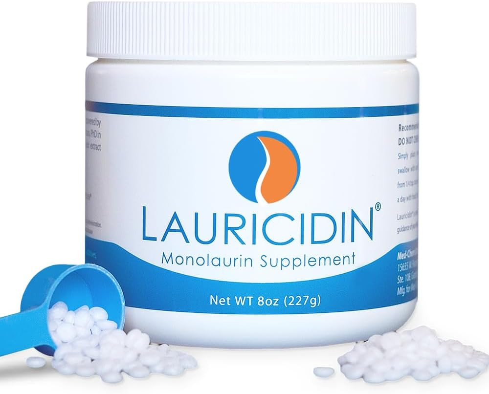 Lauricidin Monolaurin Supplement for Immune Support - Gut Health - High Potency Monolaurin Pellets, 3000mg per Serving- 227g per 8oz Jar | Amazon (US)