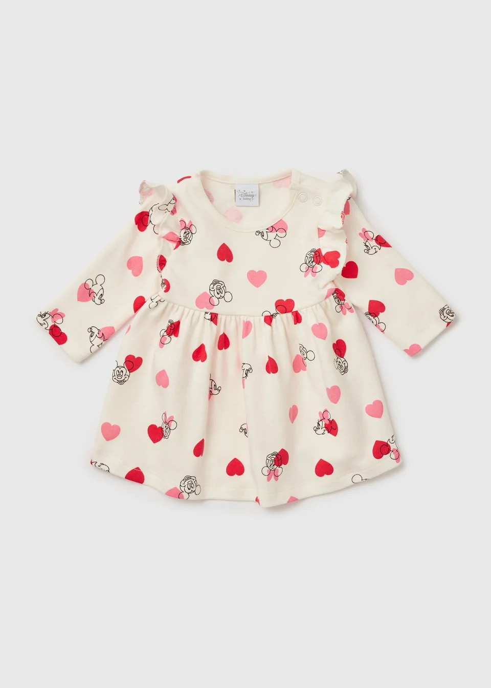 Baby Disney Minnie Mouse White Long Sleeve Dress (Newborn-23mths) - Newborn | Matalan (UK)