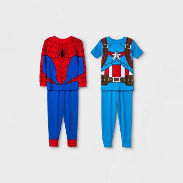 Toddler Boys' 4pc Marvel Pajama Set - Red | Target