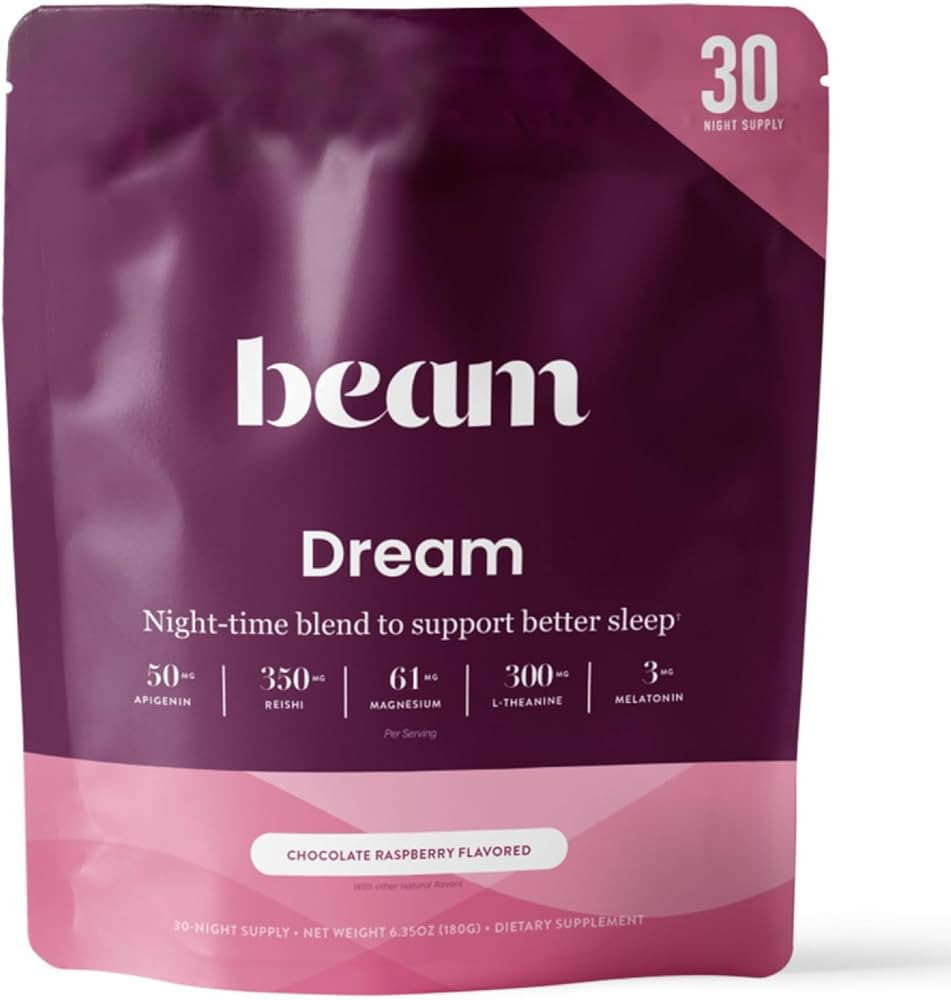 Beam Dream Sleep Powder, L-Theanine, Apigenin, Reishi and Magnesium, Third Party Tested Natural S... | Amazon (US)
