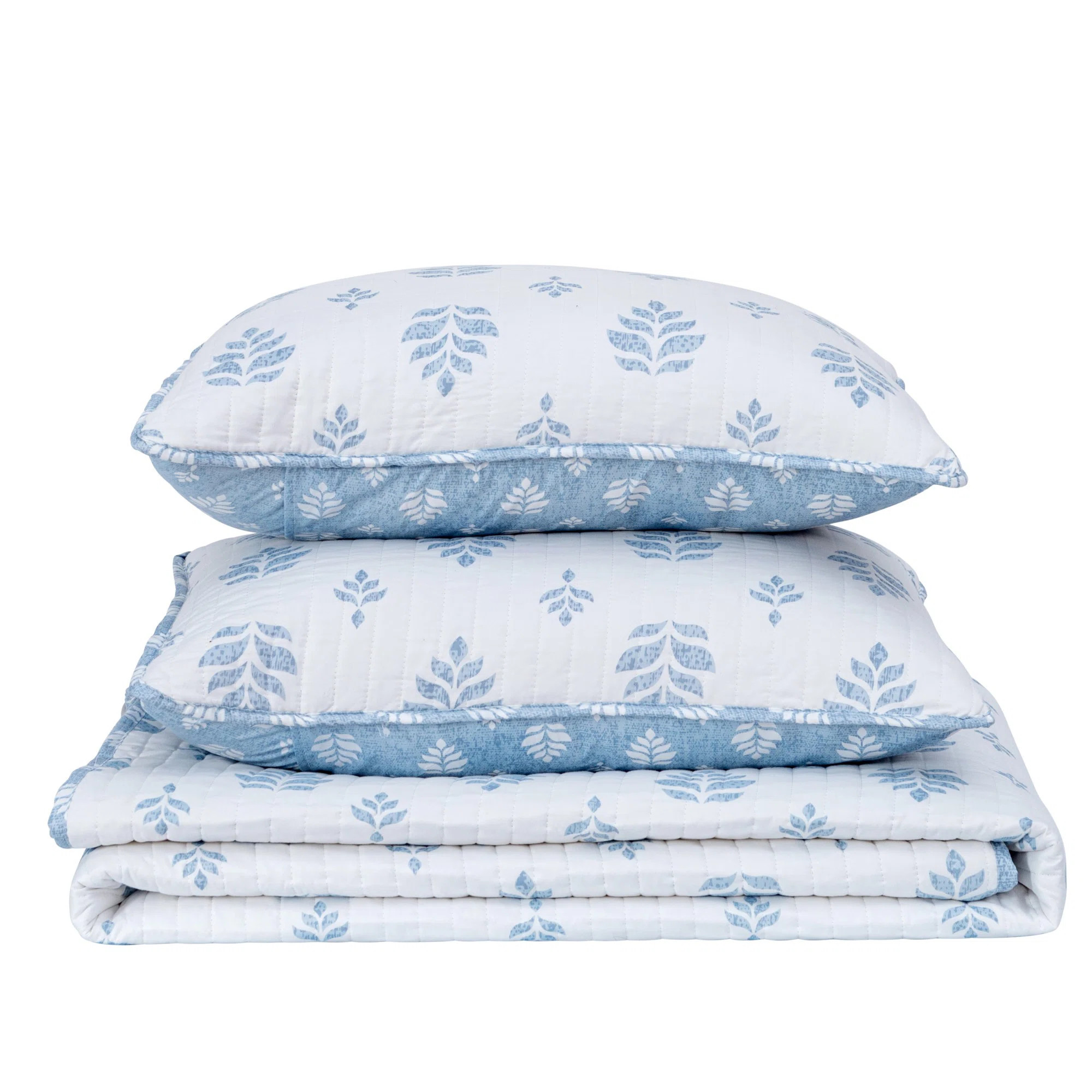 French Floral Reversible Quilt Set with Shams | Wayfair North America