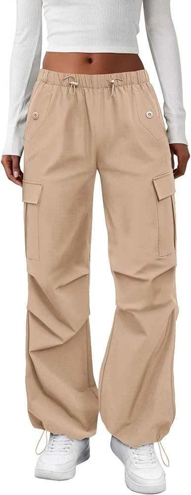 COPYLEAF Cargo Pants Women Elastic Waisted Parachute Hiking Pants with Pockets Water-Resistant Li... | Amazon (US)