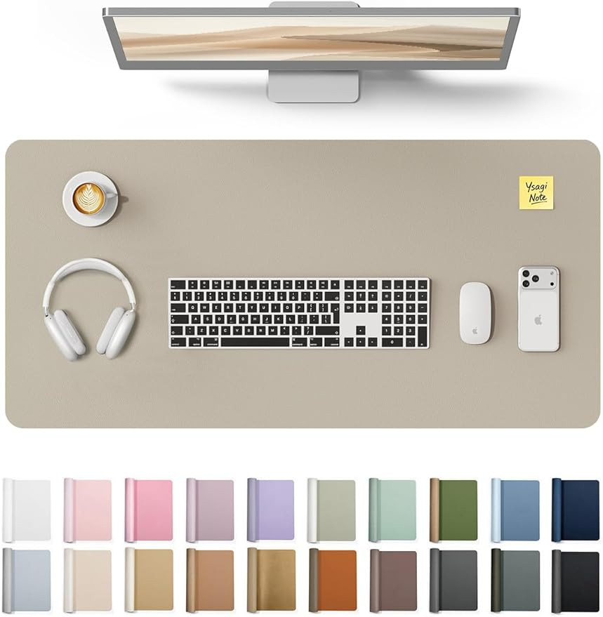YSAGi Leather Desk Pad Protector, Office Desk Mat, Large Mouse Pad, Non-Slip PU Leather Desk Blot... | Amazon (US)
