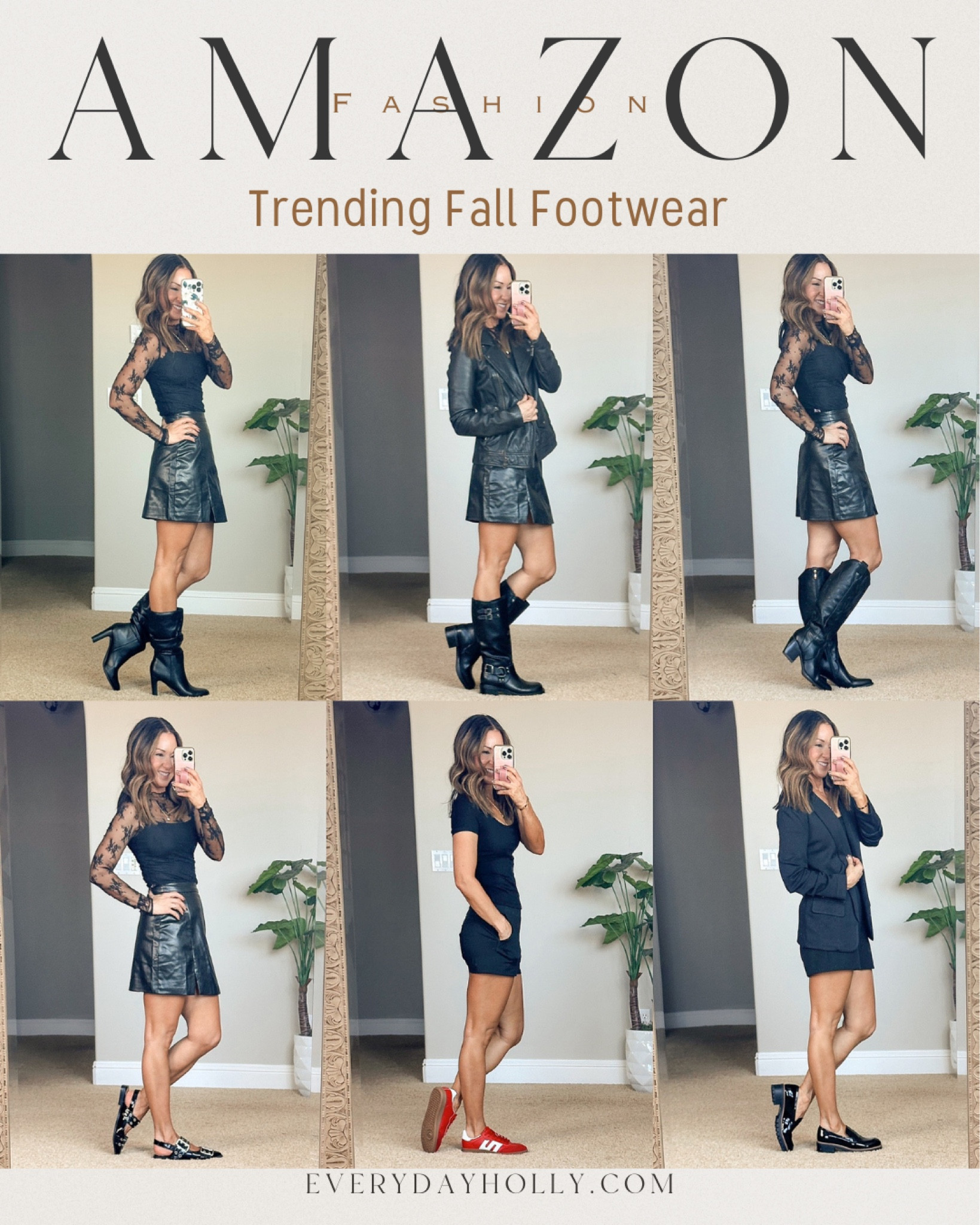 💥Sale on 5 of these 6 Trending fall footwear shoes, cowgirl cowboy tall boots, slouchy mid calf heeled boots, black tall moto boots with buckles, Slingback Ballet Flats, Pointed Toe  with Buckles and rivets patent red shoes,Chunky Heeled Loafers, low profile low top sneakers red, black, white.  I sized up a 1/2 size in all boots. 
DM me for link and discount code lace layering blouse and faux leather skirt  

#LTKShoeCrush #LTKSaleAlert #LTKFindsUnder50