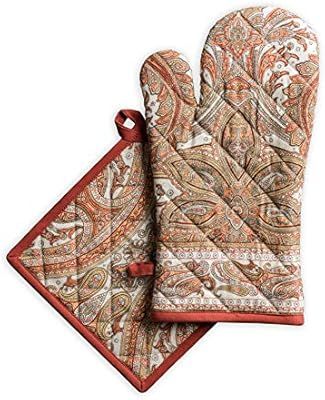 Maison d' Hermine Kashmir Paisley 100% Cotton Set of Oven Mitt (7.5 Inch by 13 Inch) and Pot Hold... | Amazon (US)