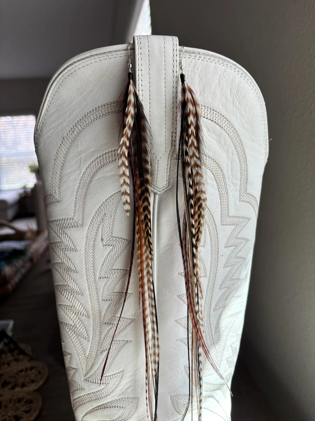 Feather Earrings, Long Hair Feather Earrings, Western Earrings - Etsy | Etsy (US)