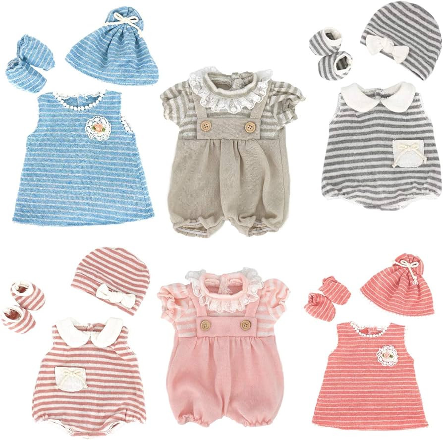 DC-BEAUTIFUL 6 Set Clothes Gift for Infant, Girl Baby, 14 Inch -18 Inch Includes Doll Outfits Dre... | Amazon (US)