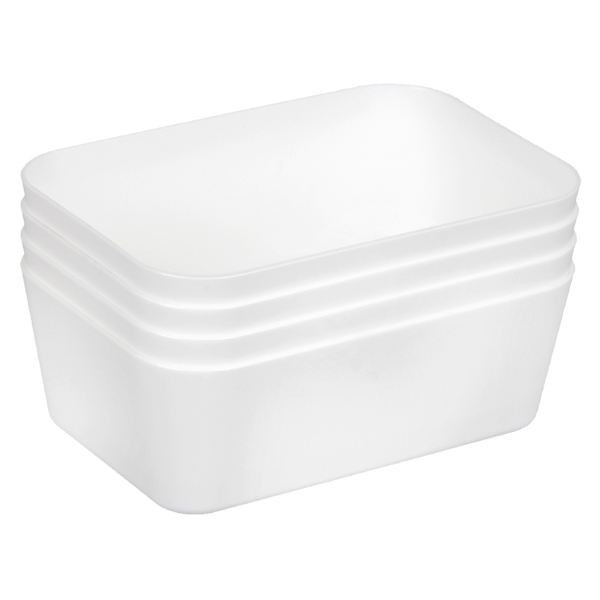 4-Pack Drawer Organizer White At Home, Plastic | At Home