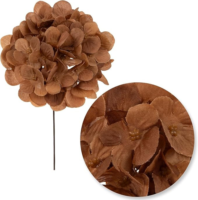 Hobby Lobby Hydrangea Floral Picks, 9.5 in Tall, 6 in Wide, Brown, 4 Pack | Amazon (US)