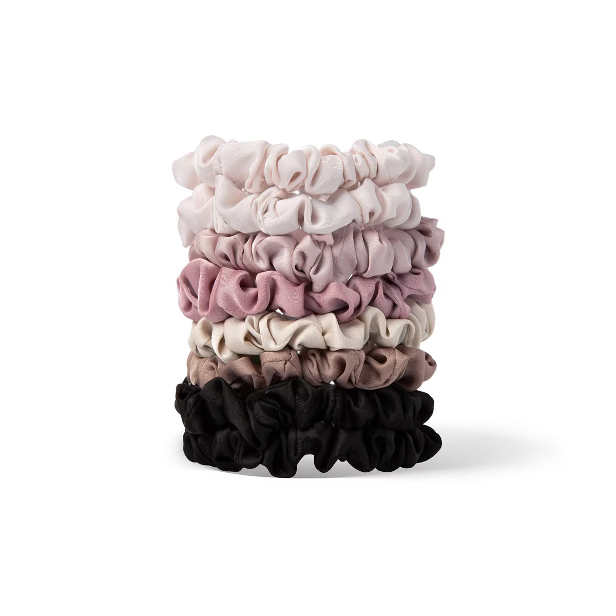 The Hair Edit Ruched Ribbon Skinny Satin Scrunchies - 8pk | Target