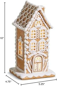RAZ Imports Christmas Lighted Gingerbread House Figurine, 10-inch Height, Holiday Decoration | Amazon (US)
