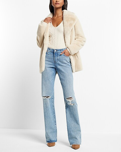 Oversized Faux Fur Coat | Express