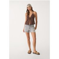 Stradivarius D75 Ripped denim shorts DARK GREY DENIM WASH 12 | Stradivarius (UK)