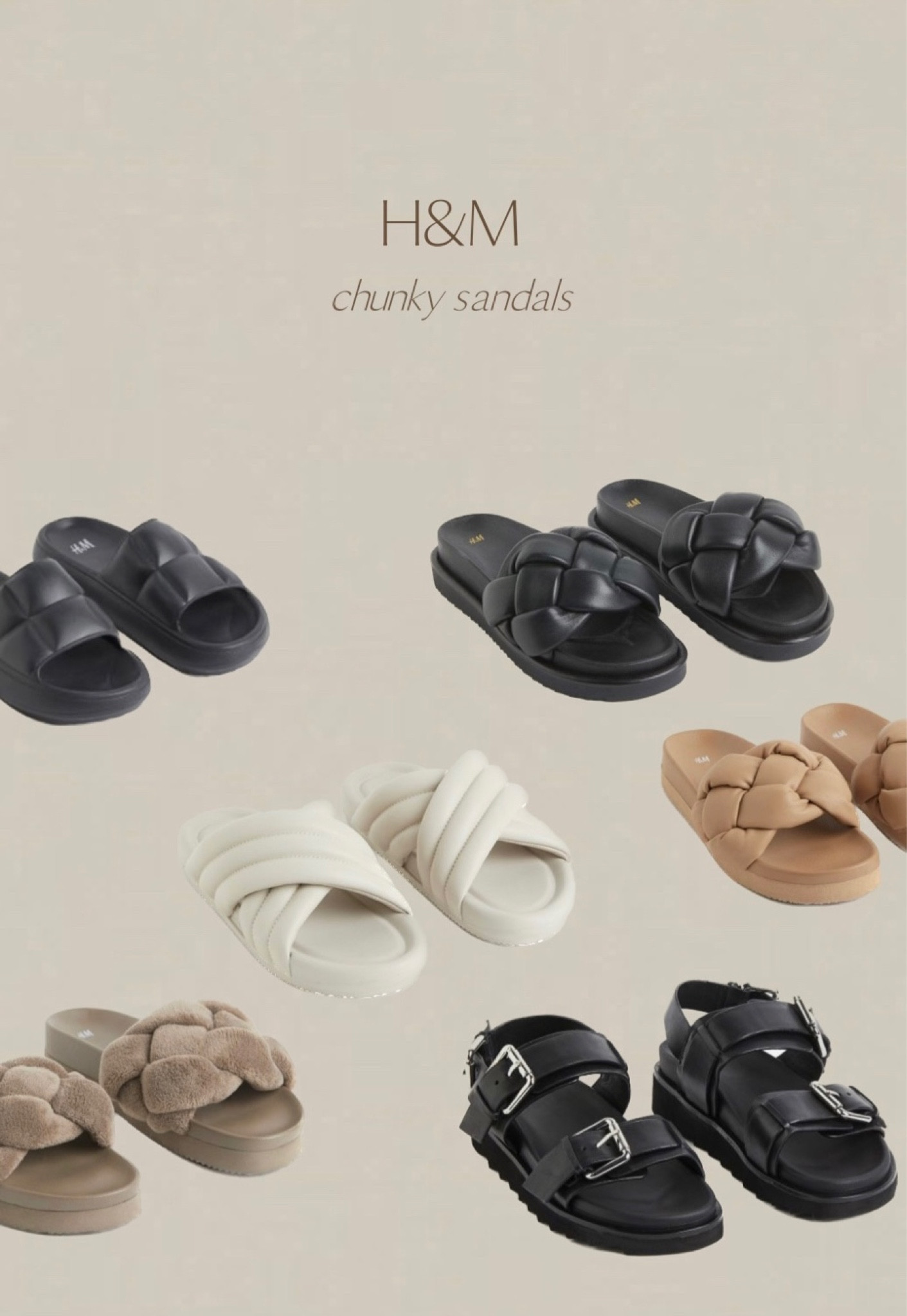 H&m black best sale flip flops