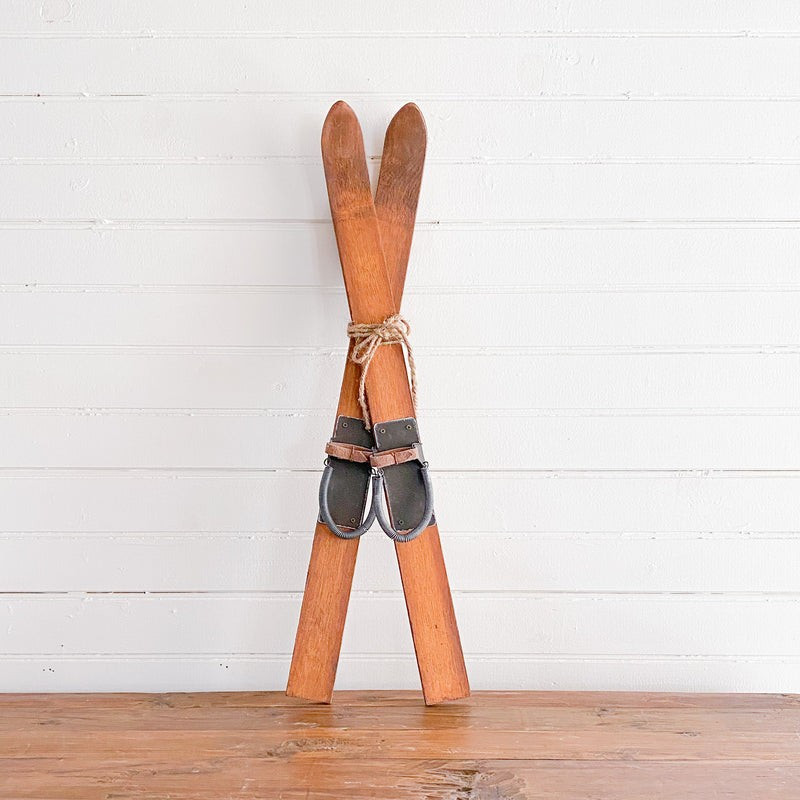 Decorative Pine Wood Skis | Purple Rose Home