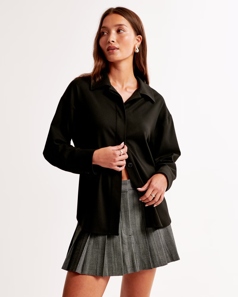 Women's Tailored Shirt Jacket | Women's New Arrivals | Abercrombie.com | Abercrombie & Fitch (US)