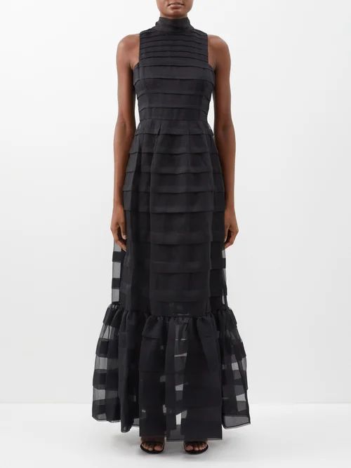 Staud - Spiral Organza Maxi Dress - Womens - Black | Matches (US)