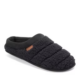 Dearfoams Men's Asher Marled Knit Clog House Slipper - Black/Black Size L | Target