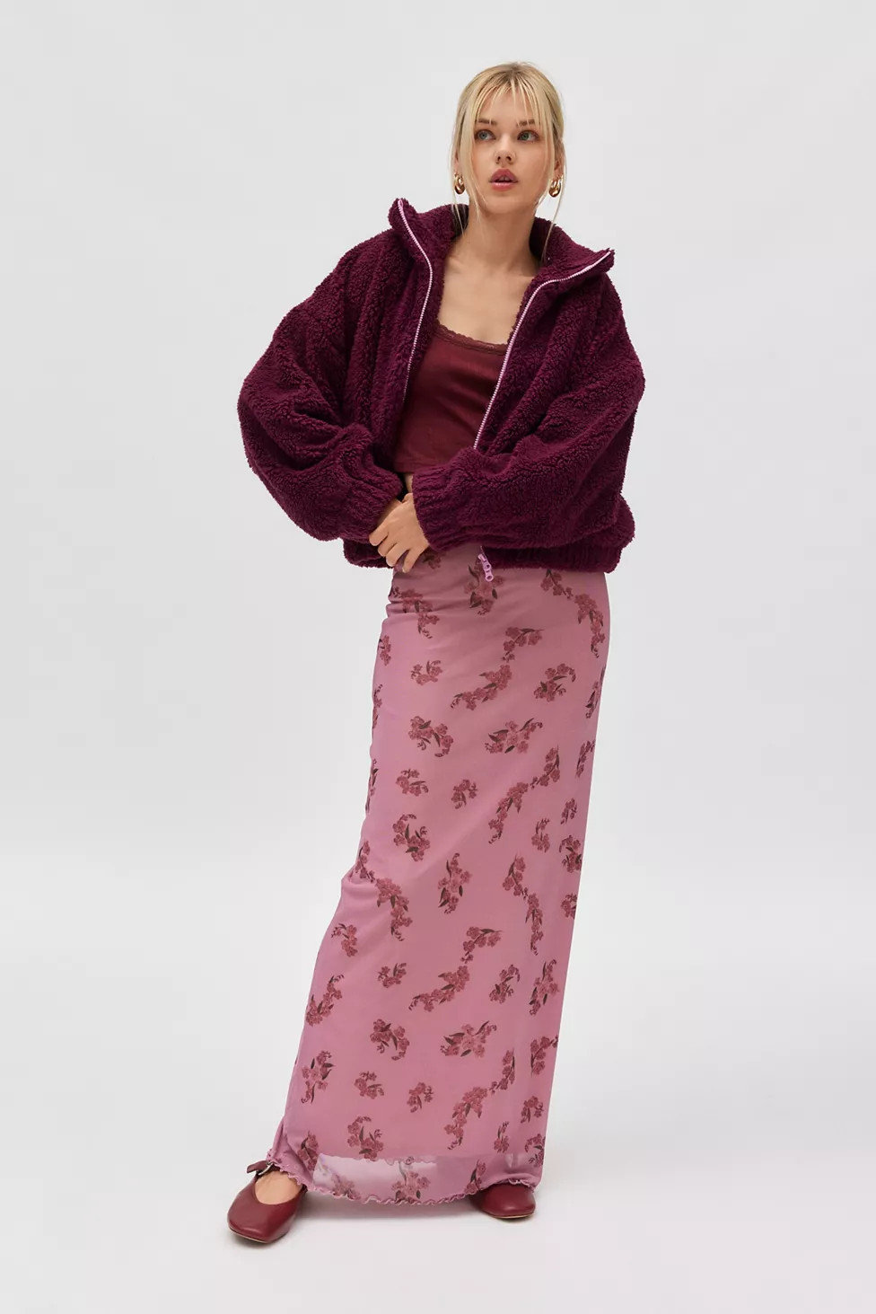 Kimchi Blue Snow Bunny Piled Fleece Zip-Up Jacket | Urban Outfitters (US and RoW)