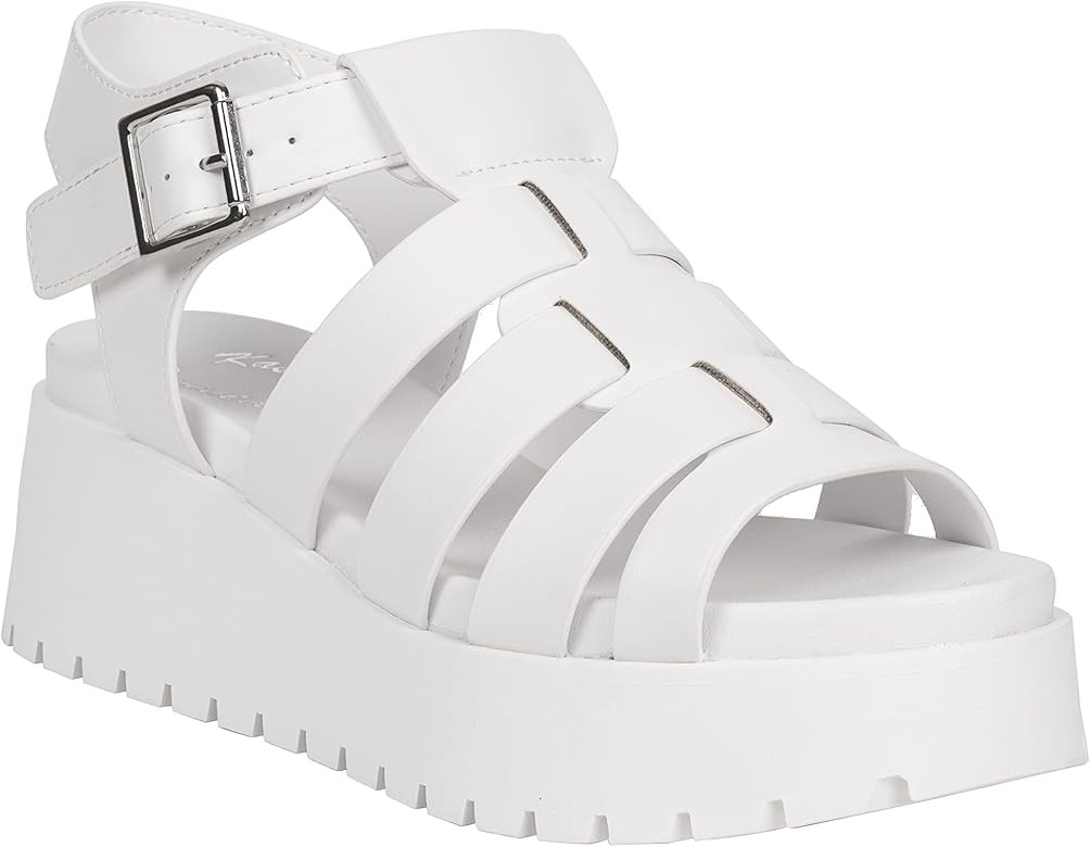 Kassie Daniela ~ KAROL ~ Womens Open Toe Fisherman Multi Strap Gladiator Platform Heeled Sandals | Amazon (US)