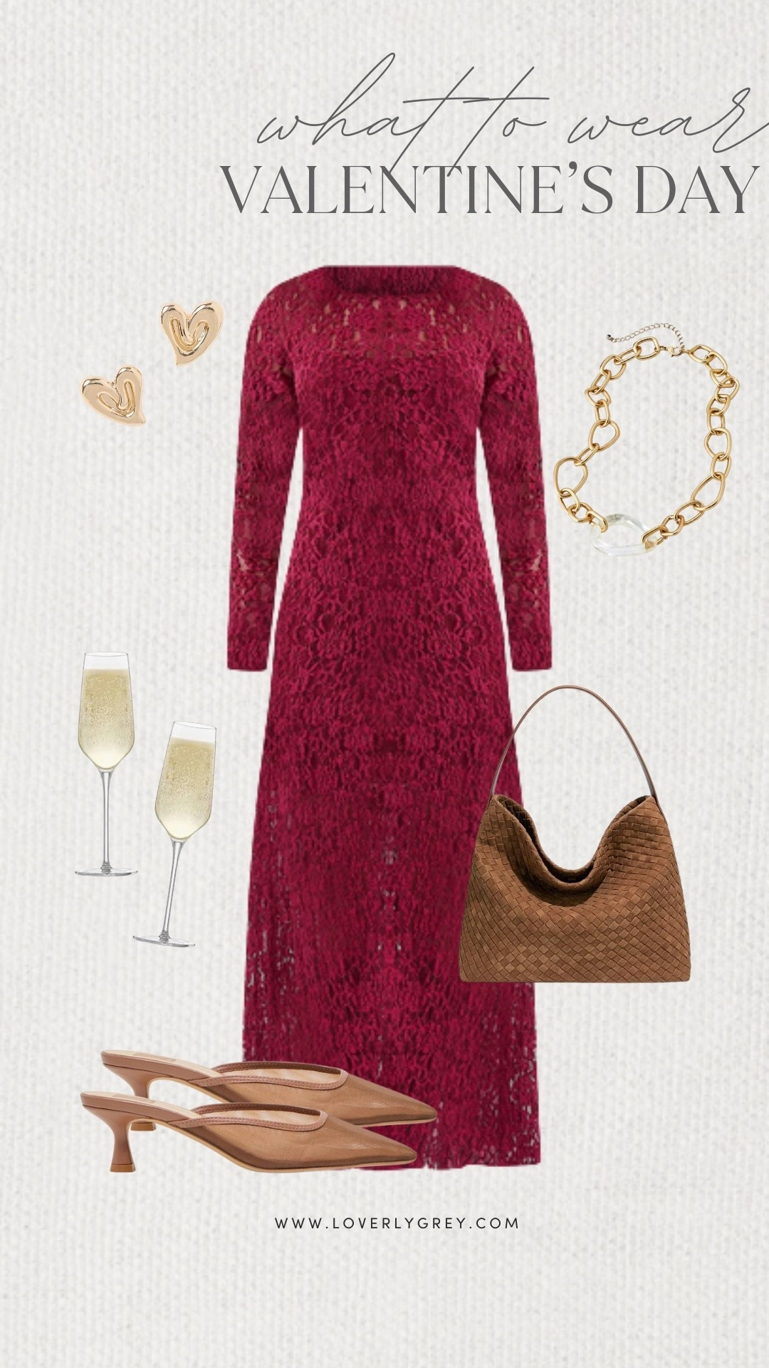 Loverly Grey, why to wear for Valentine’s Day! I am loving this long sleeve red lace maxi dress for a nice dinner date. I’d pair the look with a statement necklace, small heel, and suede bag for the social occasion. Loverly Grey, what to wear, Valentine’s Day 

#LTKgrwm #LTKValentine #LTKootd