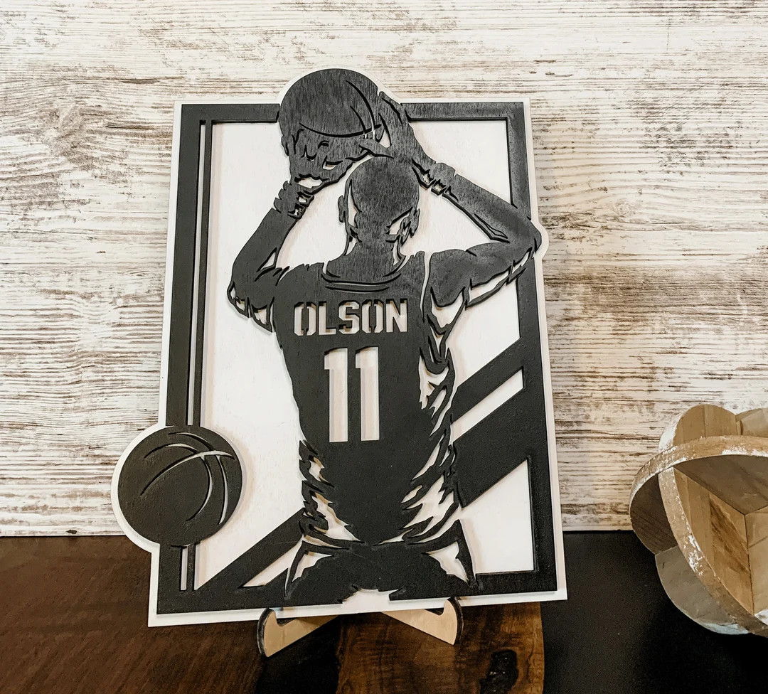 Custom Basketball Player Sign, Personalized Last Name Player Sign for High School Senior, Basketb... | Etsy (US)