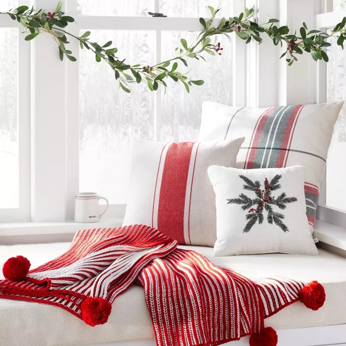 24" x 24" Holiday Plaid Throw Pillow Red/Green - Hearth & Hand™ with Magnolia | Target