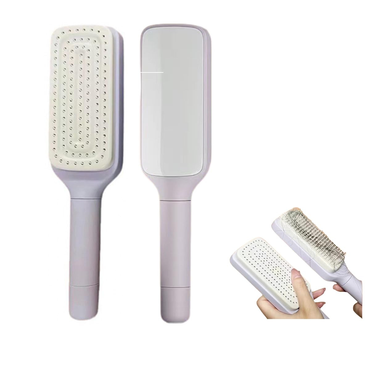 Self Cleaning Hair Brush, Easy Clean Brush with Retractable Bristles|Purple | Amazon (US)