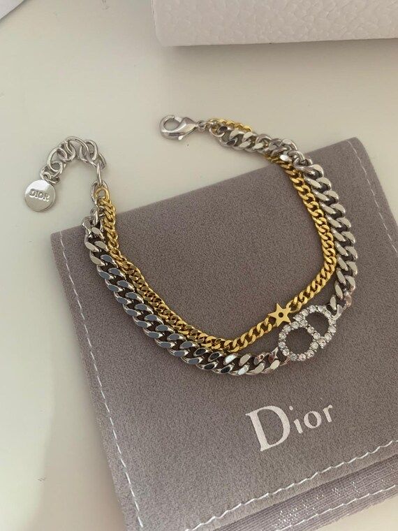 CD Dior Clair D Lune Double Bracelet Gold and Silver | Etsy | Etsy (US)