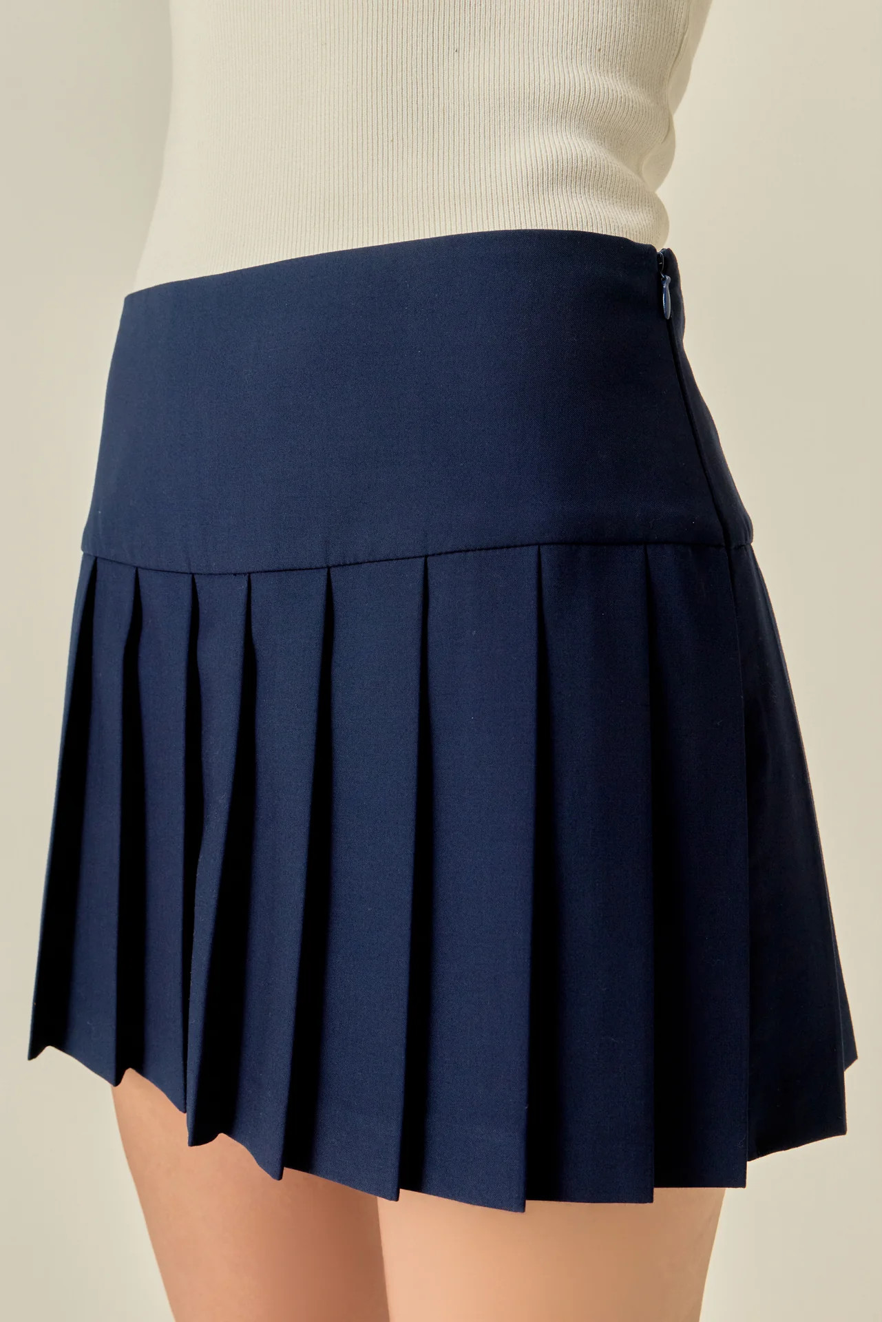 Pleats Detailed Mini Skort | English Factory