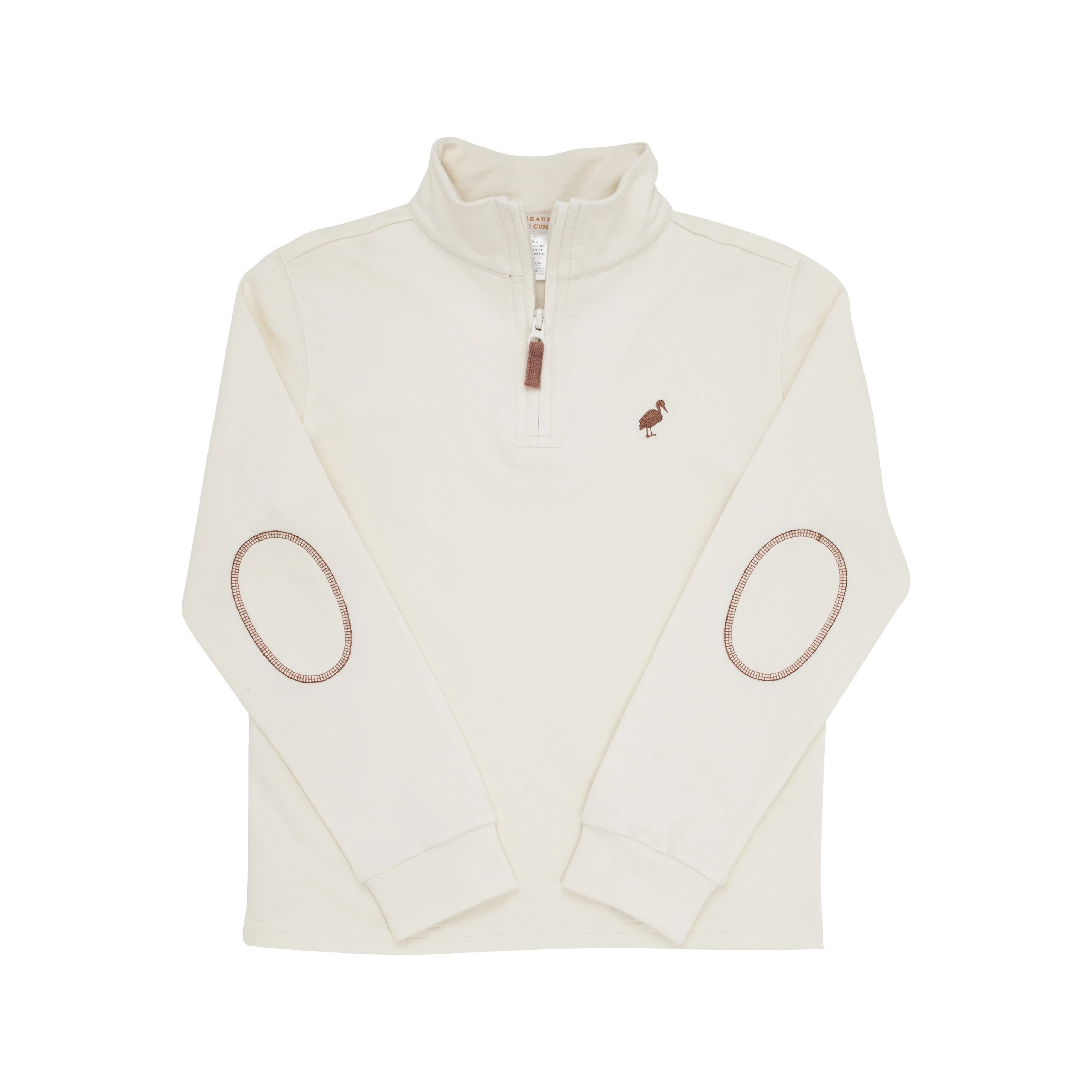 Hayword Half-Zip (Unisex) - Palmetto Pearl with Gray Bay Brown | The Beaufort Bonnet Company