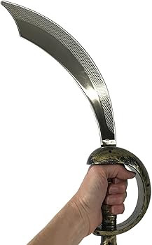 NOVELTY GIANT WWW.NOVELTYGIANT.COM Plastic Pirate Cutlass Sword Costume Accessory Silver, Gold | Amazon (US)