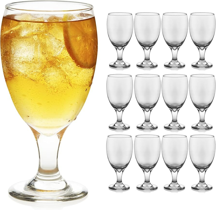Libbey Classic Glass Goblets Set Of 12, Dishwasher Safe 16.25 Oz Drinking Goblets for Tea, Sangri... | Amazon (US)