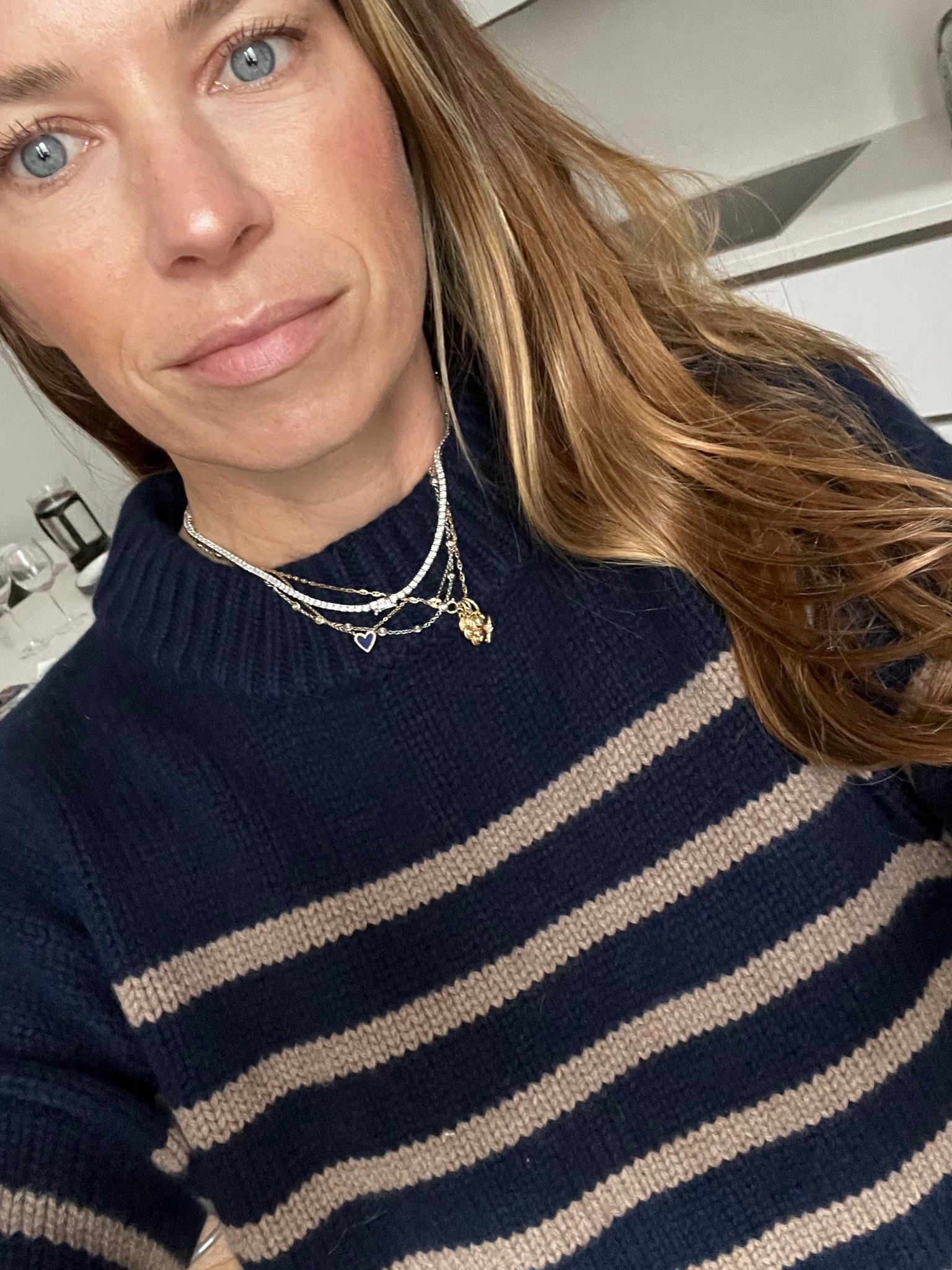 Striped sweater, thanksgiving style, travel style, necklace stack, tennis necklace, tennis necklace stack cashmere 

#LTKTravel #LTKGiftGuide #LTKHoliday