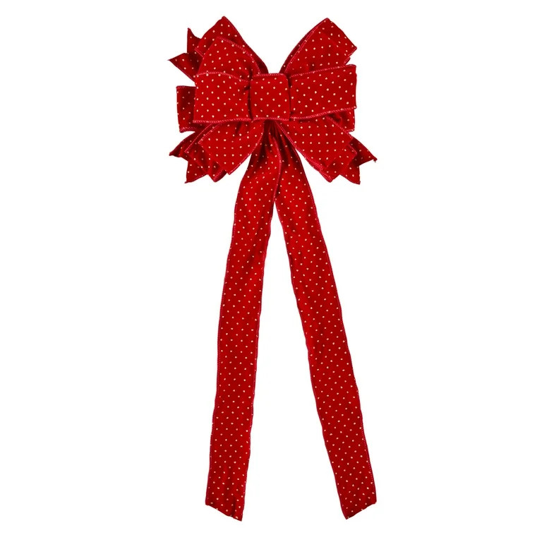 Red Gold Glitter Dots, 14 in, by Holiday Time - Walmart.com | Walmart (US)