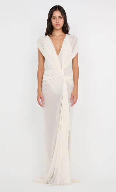 LEIA DRAPE GOWN - BUTTERCREAM | Bec & Bridge (Global)