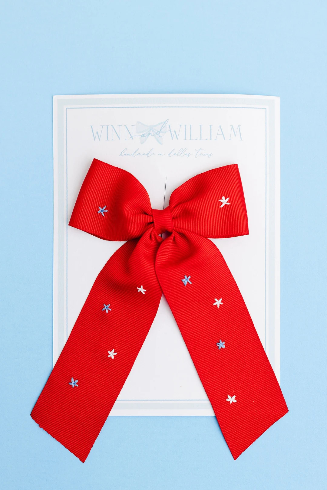 Stars All Over Hand- Embroidered Bow | Etsy (US)