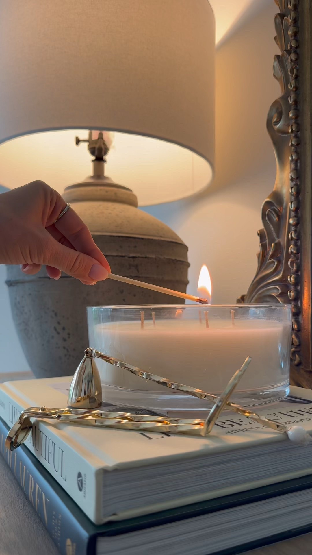 A peaceful entryway. This candle makes the entire house smell so nice and fresh. 
