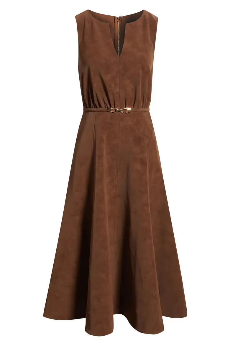 Eloise Belted Faux Suede Midi Dress (Women) | Nordstrom | Nordstrom