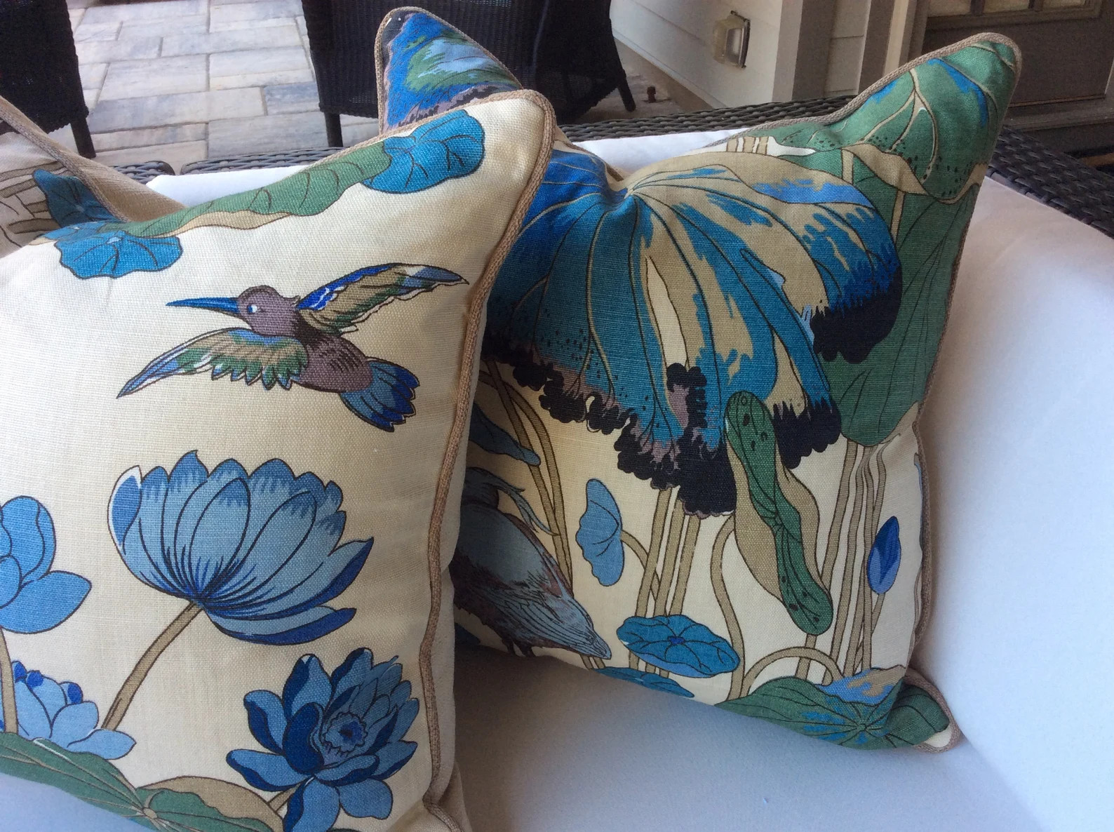 G.P. And J Baker “Nympheus” in aqua and teal  pillow covers | Etsy (Global)