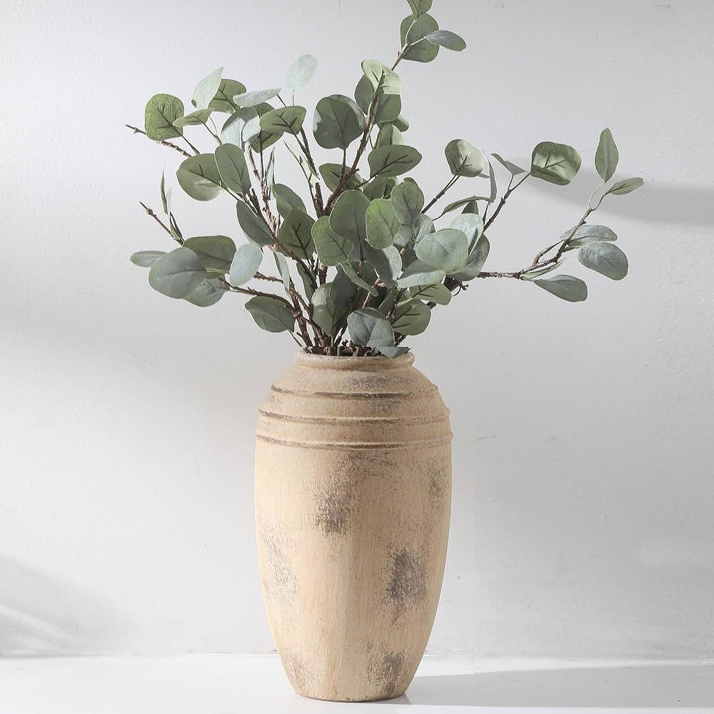 Large Ceramic Vase, 12.87 inch Tall Flower Vintage Farmhouse Vase for Home Decor, Dining Table, L... | Amazon (US)