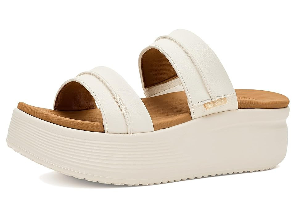Hey Dude Austin Slide Classic Women's Wedge Shoes Ivory : 8 M, Synthetic | Zappos