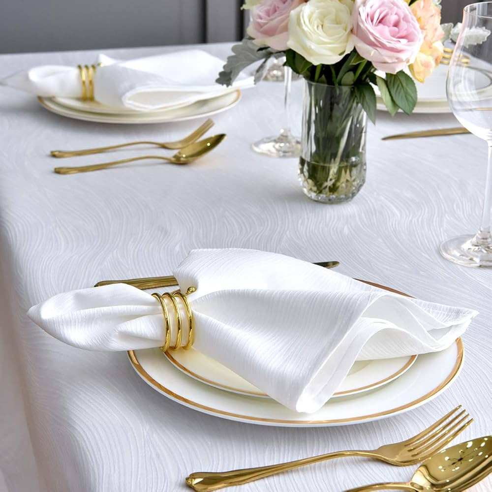 maxmill Jacquard Cloth Napkins 20 x 20 Inch Swirl Pattern Soft Comfortable and Luxury Serviette f... | Amazon (US)