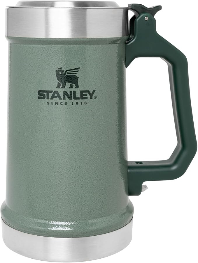 STANLEY Classic Bottle Opener Beer Stein 24 oz | Flip Up Lid and Heavy Duty Handle with Built In ... | Amazon (US)