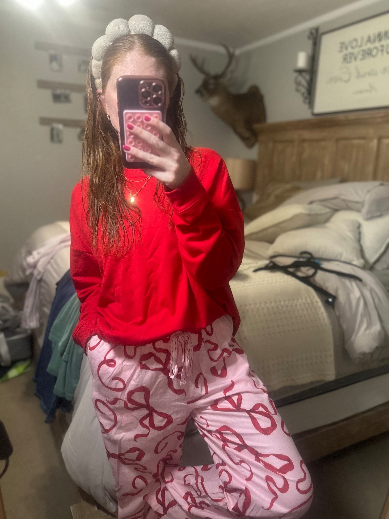 Don’t look at the mess, look at the cutest pj pants from Walmart!🎄💕 

#LTKootd #LTKHoliday #LTKPetite