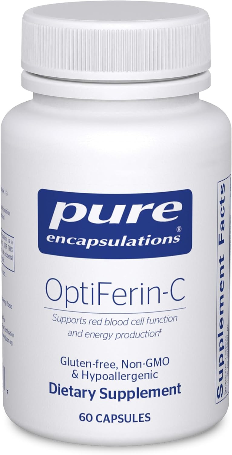Pure Encapsulations OptiFerin-C - for Red Blood Cells & Energy - Iron Absorption Support - Energy Supplement* - Vitamin C Enriched - Gluten Free & Non-GMO - 60 Capsules | Amazon (US)