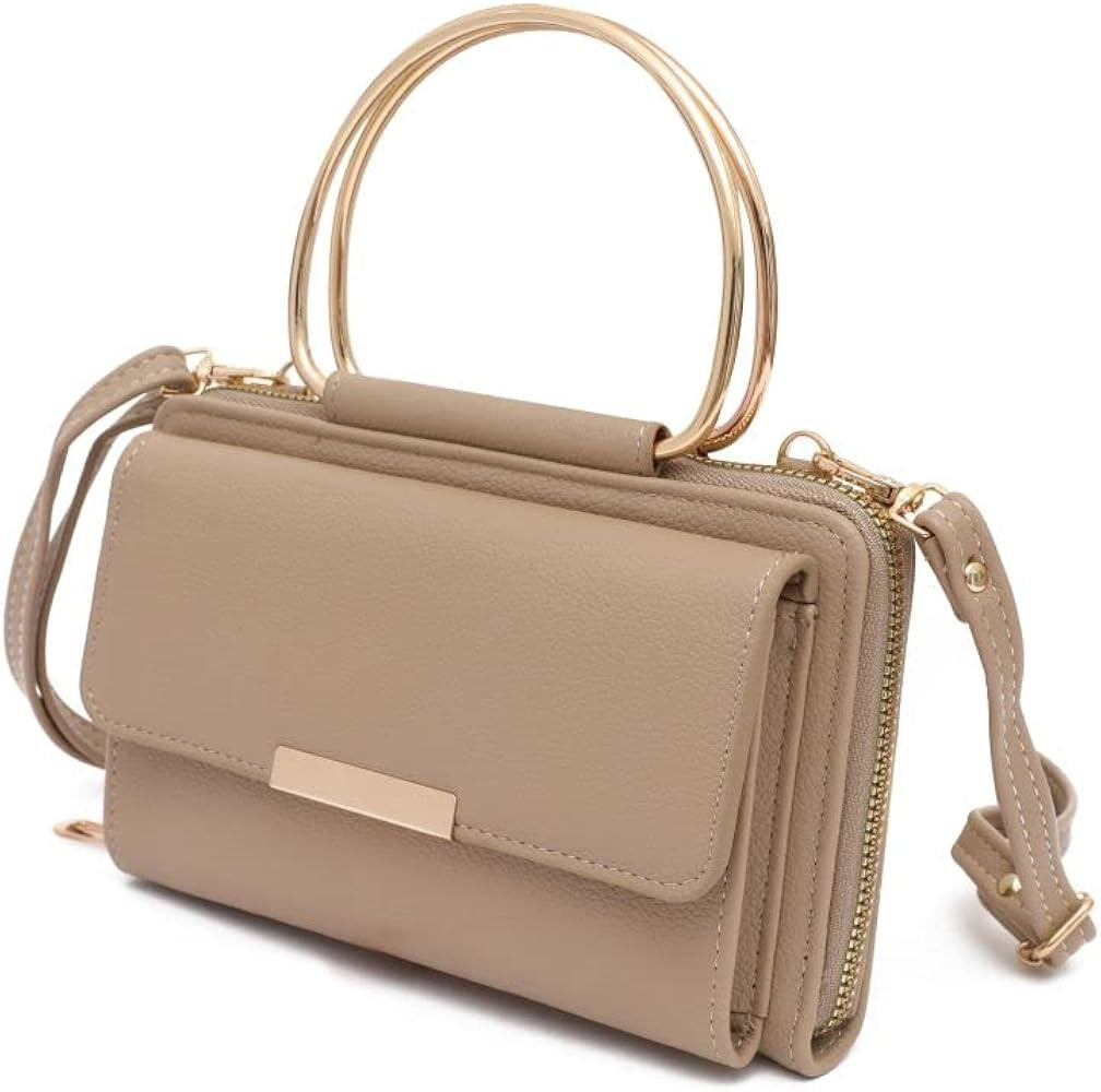 Small Top Handle Wristlet Clutch Purse,Trendy Crossbody Cell Phone Wallet Purse For Women | Amazon (US)