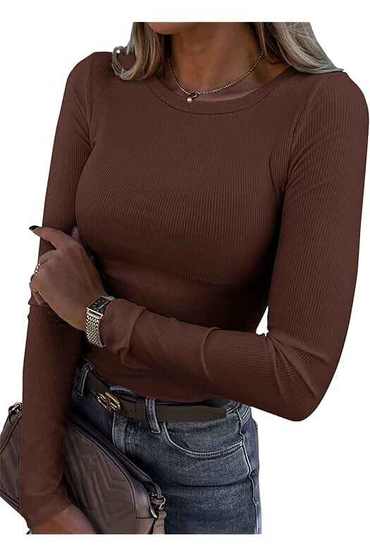Women’s long sleeve ribbed T-shirt | Amazon (US)